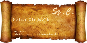 Szima Cirjék névjegykártya